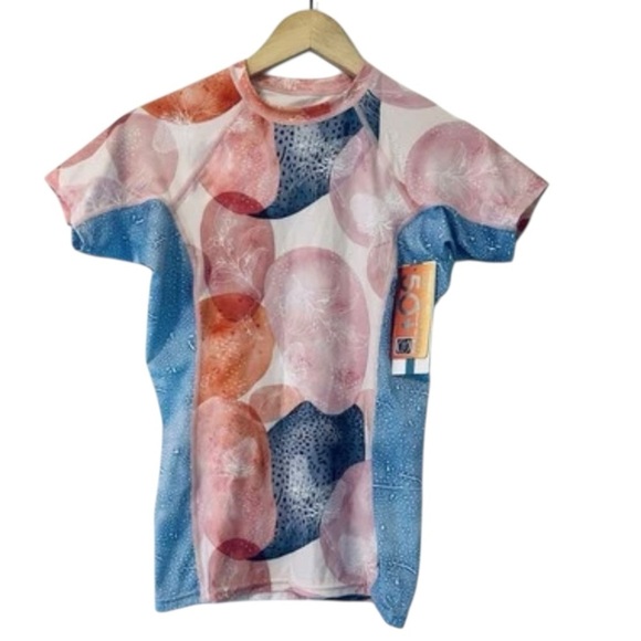 O'Neill S/M Women's Side Print Short Sleeve Rash Guard UV Protect Swim Top - Picture 3 of 10